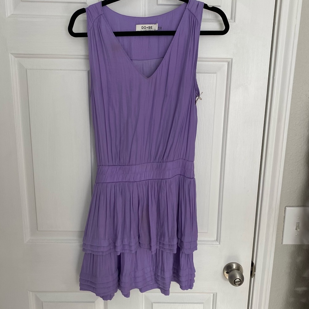 Do + Be Purple Tiered Mini Dress sz small